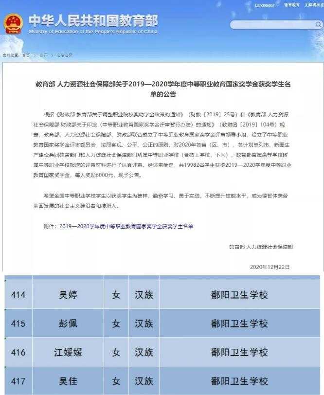 喜报 | 我校四位同学获2019-2020学年度国家奖学金，一起来聆听榜样的声音！